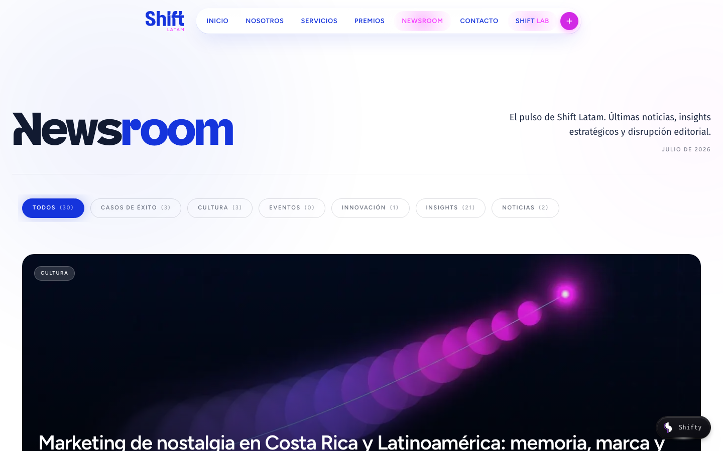 Pantalla real del Newsroom